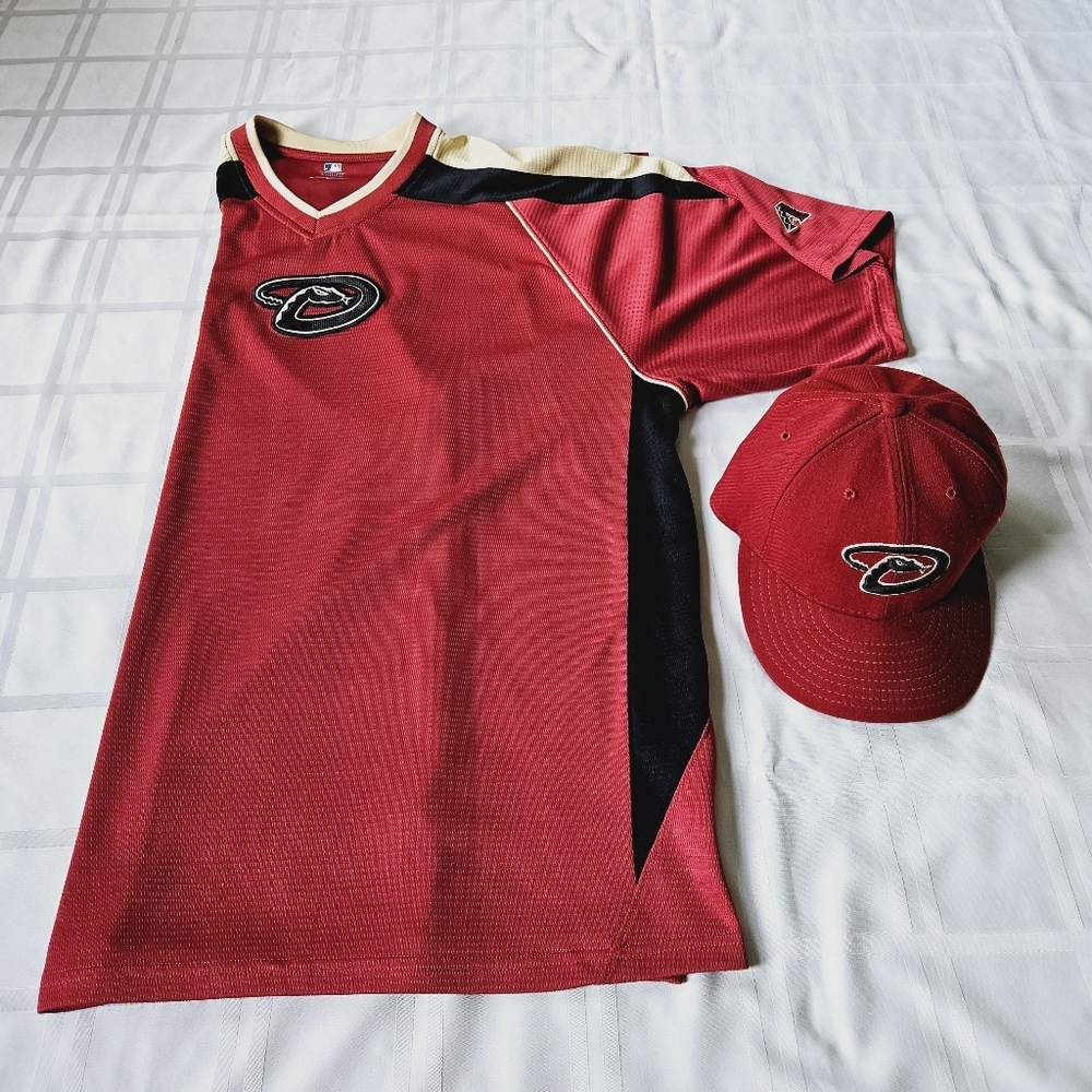 MLB ARIZONA DIAMONDBACKS Maroon Jersey & Hat Set
